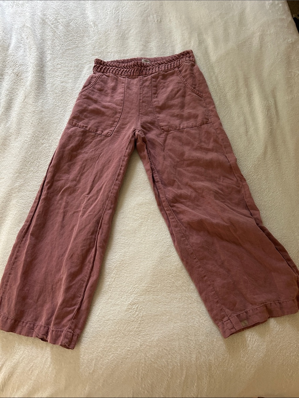 Joie Dusty Rose Wide-Leg Pull-On Pants